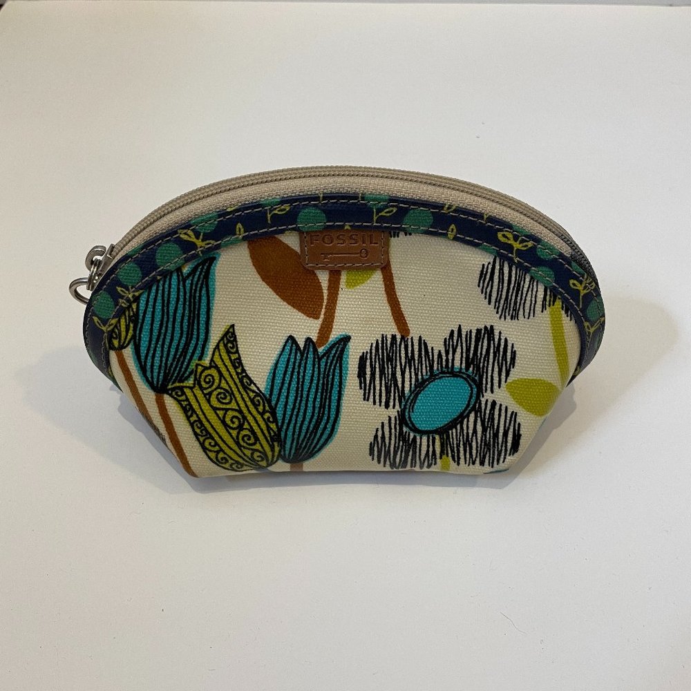 Fossil Coated Canvas Floral Pencil Case